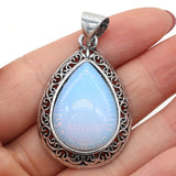 Green Turquoise Stone Pendant for Jewelry Making 24x40mm