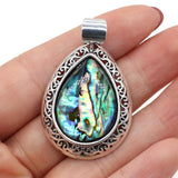 Green Turquoise Stone Pendant for Jewelry Making 24x40mm