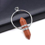 Natural Stone Pendant Hexagonal Prism Amethyst Rose Quartz Opal Healing Crystals