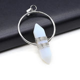 Hex Prism Amethyst Rose Quartz Opal Stone Charms