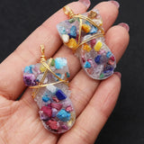 Natural Stone Pendant Crushed Healing Gemstone Necklace