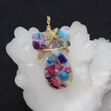 Natural Stone Pendant Crushed Healing Gemstone Necklace