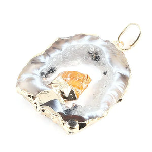Irregular Shape Crystal Cluster Charm Pendant for Jewelry Making