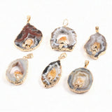 Irregular Shape Crystal Cluster Charm Pendant for Jewelry Making