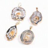 Irregular Shape Crystal Cluster Charm Pendant for Jewelry Making