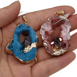 Irregular Shape Crystal Cluster Charm Pendant for Jewelry Making