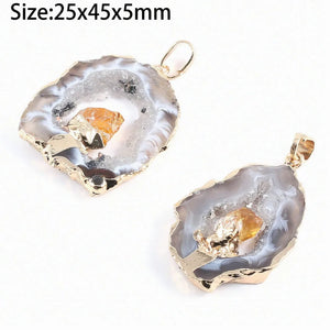 Irregular Shape Crystal Cluster Charm Pendant for Jewelry Making