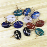 Irregular Shaped Natural Stone Pendant for Jewelry Making DIY