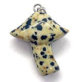 Natural Stone Pendant Jewelry Necklace Making Mushroom Tiger Eye Speckled Stone