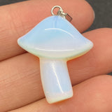 Natural Stone Pendant Jewelry Necklace Making Mushroom Tiger Eye Speckled Stone