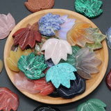 Rose Quartz Maple Leaf Natural Stone Pendant for Jewelry Making