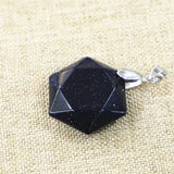 Sandstone Pendant Necklace Six-star Lucky Charm Love Crystal Jewelry Charms