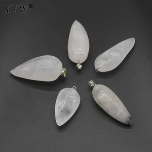 Natural Stone Pendant Pear Shape 17*50-22*60mm 5PCs/Bag