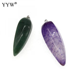 Natural Stone Pendant Pear Shape 17*50-22*60mm 5PCs/Bag