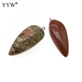 Natural Stone Pendant Pear Shape 17*50-22*60mm 5PCs/Bag