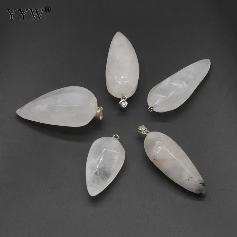 Natural Stone Pendant Pear Shape 17*50-22*60mm 5PCs/Bag