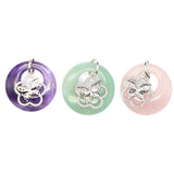 Natural Stone Pendant Pendulum Peace Buckle Flower Butterfly Charm