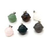 Pink Crystal Glitter Stone Pendant for DIY Jewelry Making