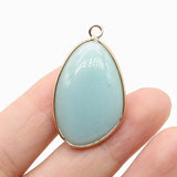 Golden Plated Turquoise Quartz Pendant Charm for Jewelry Making