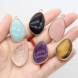 Golden Plated Turquoise Quartz Pendant Charm for Jewelry Making