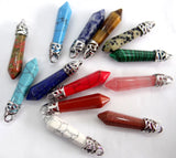 Natural Stone Pendant Quartz Crystal Tiger Eye Opalite Chakra Pendants 20pc