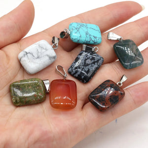 Rose Quartz Tiger Eye Stone Pendant for DIY Jewelry Necklace