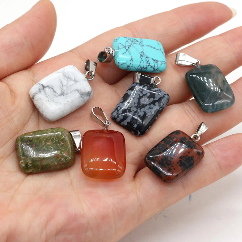 Rose Quartz Tiger Eye Stone Pendant for DIY Jewelry Necklace