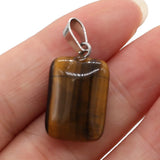 Rose Quartz Tiger Eye Stone Pendant for DIY Jewelry Necklace