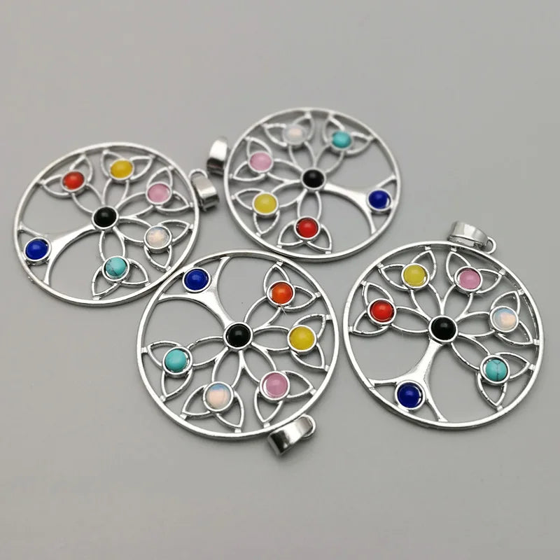 Natural Stone Pendant 7 Chakra Necklace