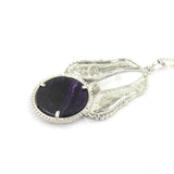 Natural Stone Pendant Reiki Women Angel Wings Hexagonal Round Flower of Life Nec
