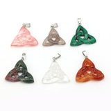 Triangle Natural Red Agates Malachites Pendant 32x35mm