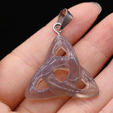 Triangle Natural Red Agates Malachites Pendant 32x35mm
