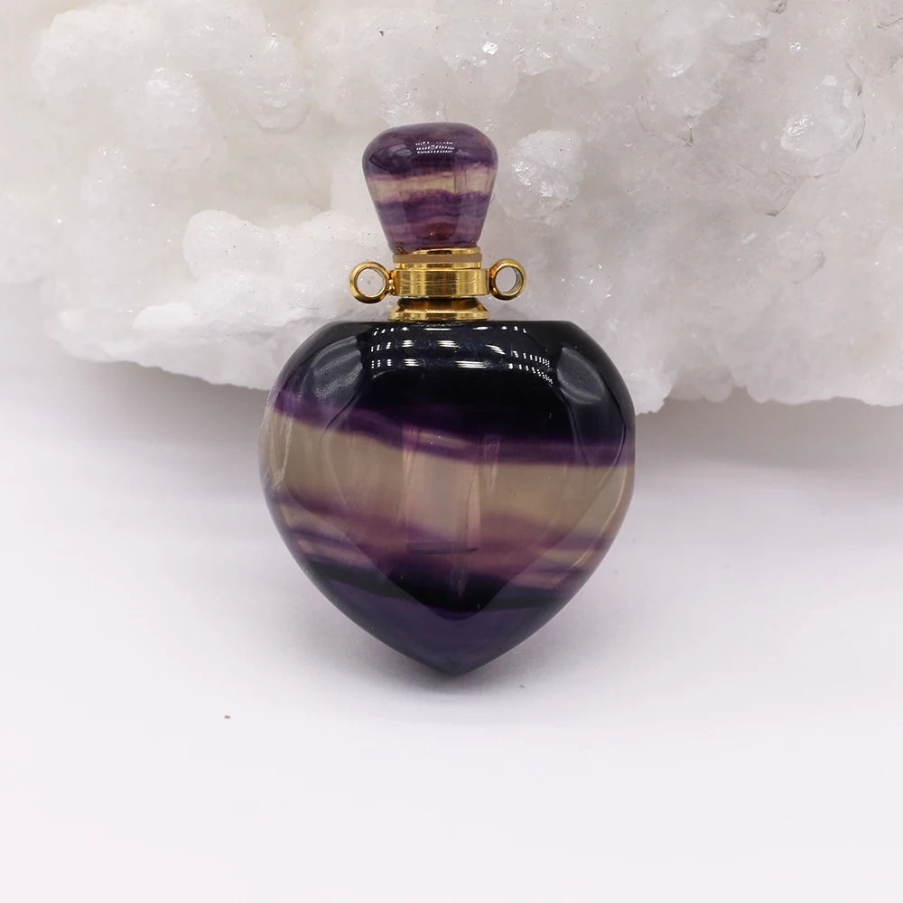 Vintage Heart Perfume Bottle Necklace Pendant for Jewelry Making