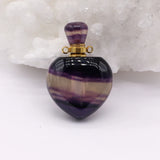 Vintage Heart Perfume Bottle Necklace Pendant for Jewelry Making