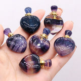 Vintage Heart Perfume Bottle Necklace Pendant for Jewelry Making