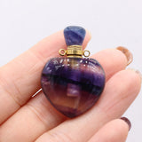 Vintage Heart Perfume Bottle Necklace Pendant for Jewelry Making