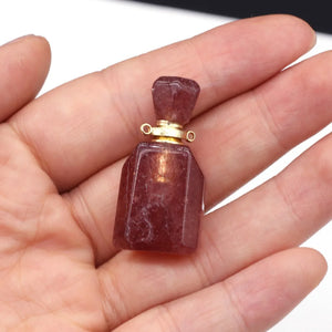 Natural Stone Pendant Vintage Perfume Bottle Necklace Pendant