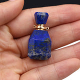 Natural Stone Pendant Vintage Perfume Bottle Necklace Pendant