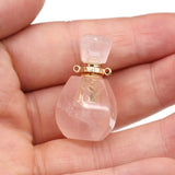 Natural Stone Pendant Vintage Perfume Bottle Necklace Pendant