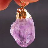 Water Drop Purple Quartz Crystal Necklace Pendant