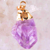 Water Drop Purple Quartz Crystal Necklace Pendant