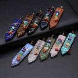 Sword Shape Quartz Pendant Amethyst Healing Crystals Charms