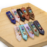 Sword Shape Quartz Pendant Amethyst Healing Crystals Charms