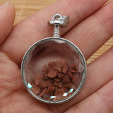 Natural Stone Moonlight Amethyst Tourmaline Round Pendants 30x42mm