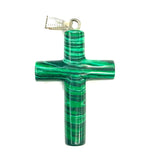 Natural Stone Cross Shape Agates Necklace Pendant 28x44mm