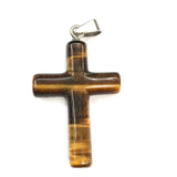 Natural Stone Cross Shape Agates Necklace Pendant 28x44mm
