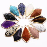 6Pcs Natural Stone Pendants Opal Turquoise Agates Charms Jewelry DIY