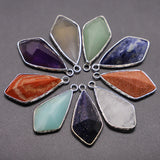 6Pcs Natural Stone Pendants Opal Turquoise Agates Charms Jewelry DIY