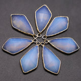 6Pcs Natural Stone Pendants Opal Turquoise Agates Charms Jewelry DIY