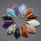 6Pcs Natural Stone Pendants Opal Turquoise Agates Charms Jewelry DIY